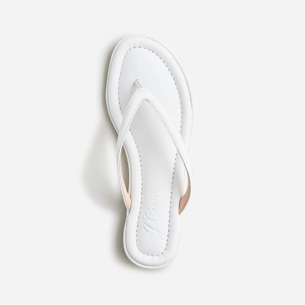 J.Crew White Leather Flip Flops